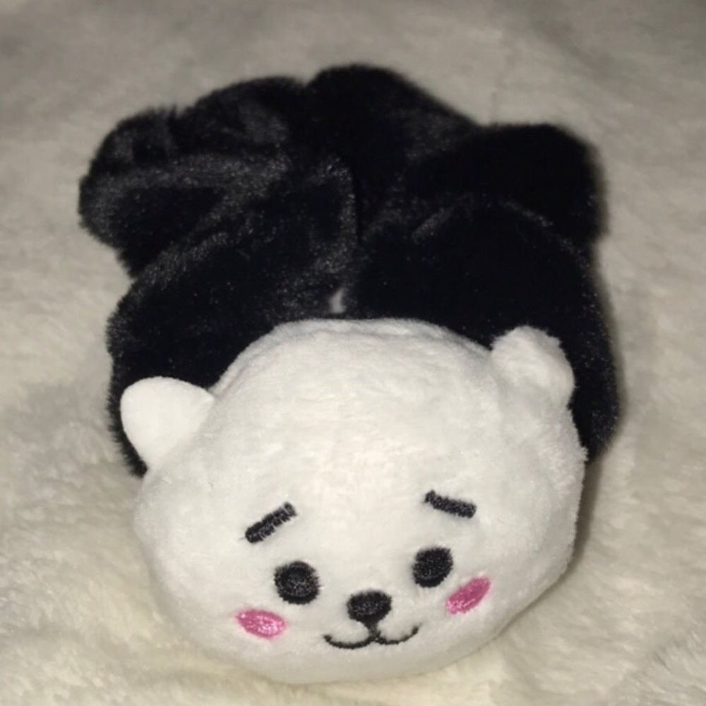 BT21 RJ Black and white scrunchie